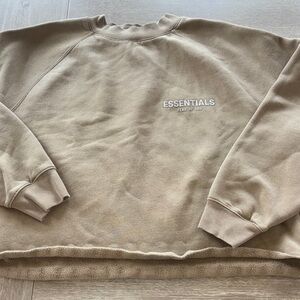 Essentials Mens Crewneck Sweatshirt in Beige